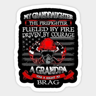 Proud Grandpa of a Firefighter Granddaughter Apparel Sticker